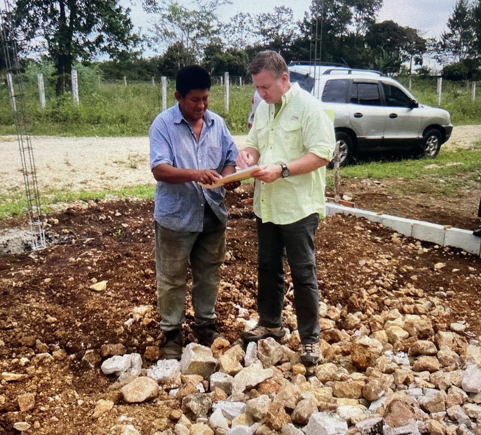 The Rev. James A. Setser gets updates from workers building churches in Nicaragua.