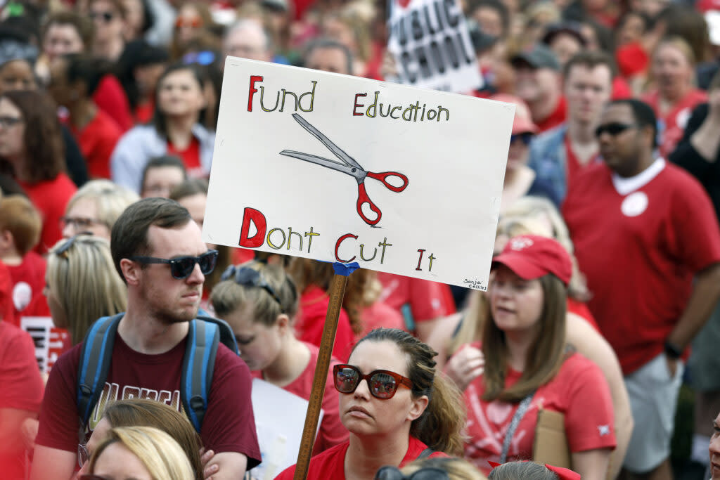 Public school teachers protesting in Kentucky in 2018