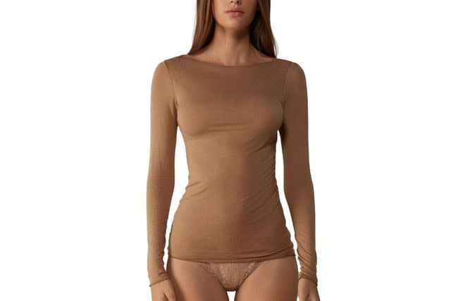 Long-Sleeve Modal Bodysuit with Scoop Neck - Intimissimi