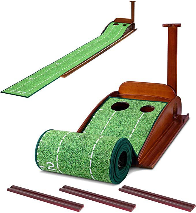 Glotop Golf Putting Green Mat with Auto Ball Return System