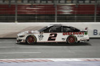 Brad Keselowski drives during a NASCAR Cup Series auto race at Charlotte Motor Speedway Thursday, May 28, 2020, in Concord, N.C. (AP Photo/Gerry Broome)
