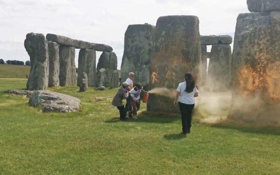 Earlier this week two other Just Stop Oil activists were arrested and bailed after throwing orange powder paint over Stonehenge