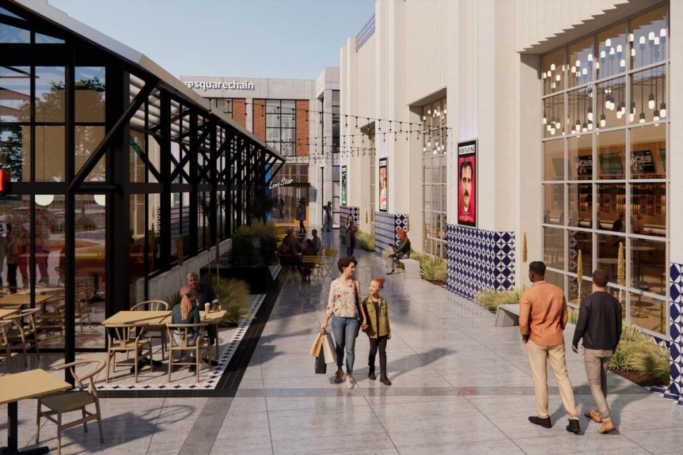 Trademark Property Company plans to redevelop Lincoln Square in Arlington, an aging 45-acre shopping center at Collins Street and Interstate 30, as a modern mixed-use “gateway to Arlington” called Anthem. It will have a “walkable and upscale mix of uses, including office, retail, hotel, entertainment and residential.” Dwell Design Studio