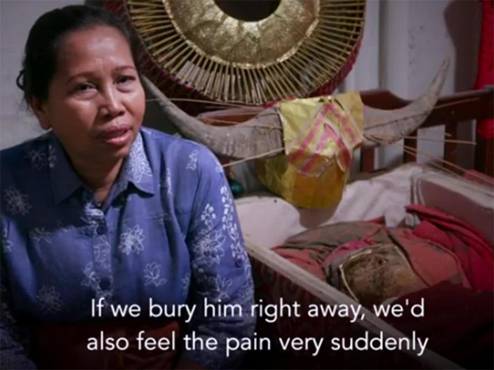 Mamak Lisa has kept her father’s body at home for 12 years (BBC)