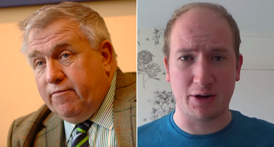 <em>Fergus Wilson (left) is suing YouTuber Danny Hyde for calling him a racist (SWNS)</em>