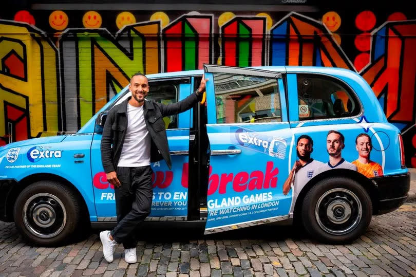 Theo Walcott has launched the free taxi scheme in time for England's next two Euro 2024 games