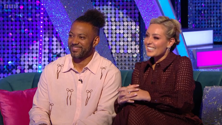 Amy Dowden and JB Gill topped the leaderboard at the weekend. (BBC screengrab)