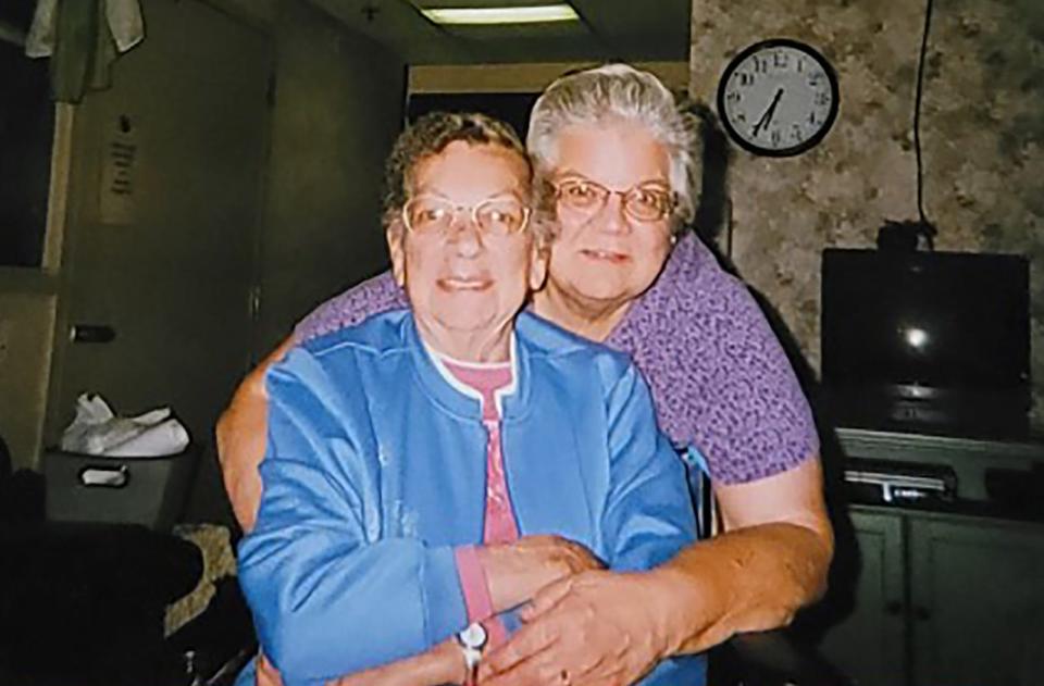 Marge Donhauser, rear, poses with her mother Norie Donhauser in the Jennie B. Richmond Nursing Home in Springville, Erie County, where she has been a longtime resident.