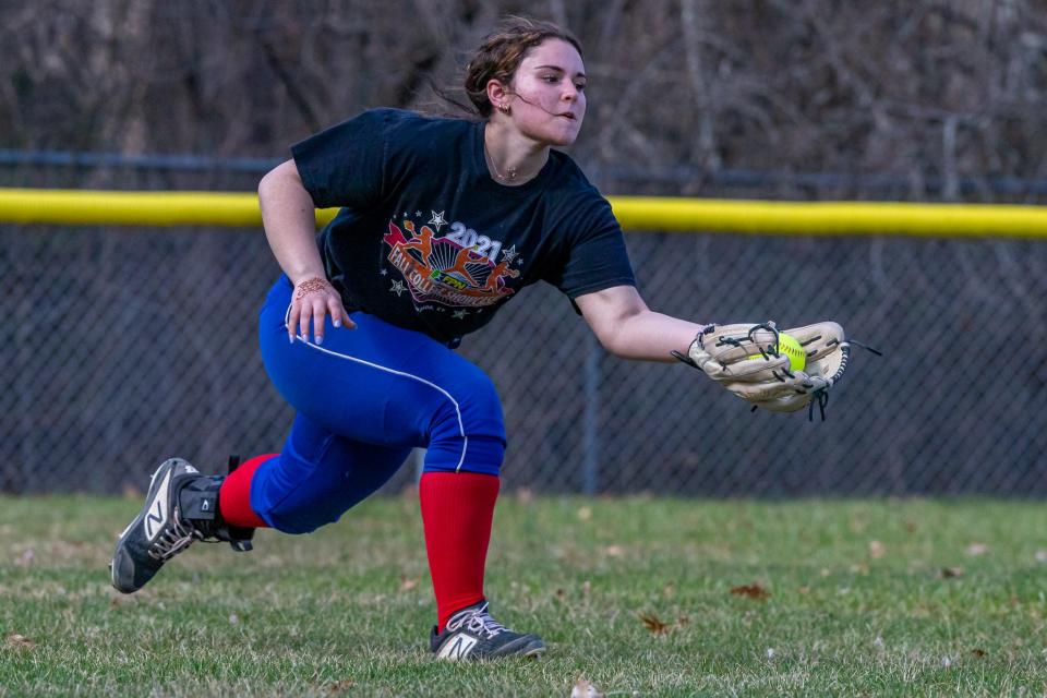 Scenes from Taunton softball practice on March 22, 2022. 