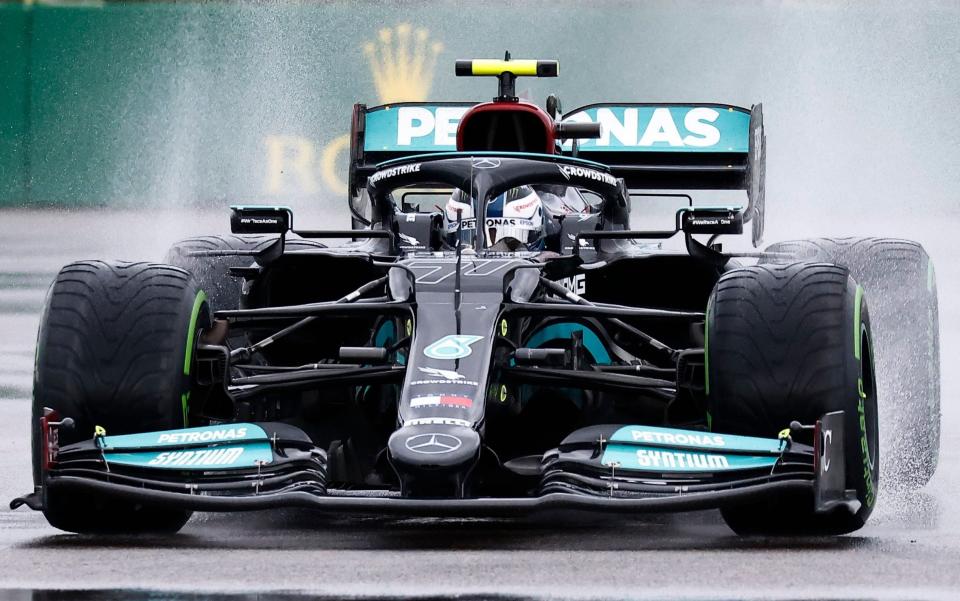 Formula One F1 - Russian Grand Prix - Sochi Autodrom, Sochi, Russia - September 25, 2021 Mercedes' Valtteri Bottas during qualifying  - REUTERS