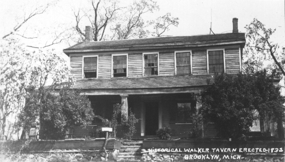 The Historic Walker Tavern is shown before its restoration from late 1921 into the spring of 1922 by the Rev. Frederick Hewitt.