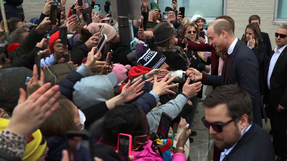 A huge crowd of well-wishers greets the Prince of Wales while in Massachusetts last December.  - David L. Ryan/Boston Globe/Getty Images