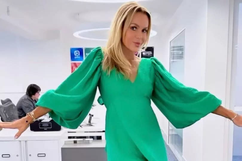 Amanda Holden showcased a green dress by Nobody's Child on her social media