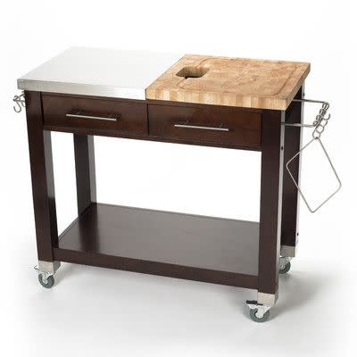 Chris & Chris Pro Chef Kitchen Island with Butcher Block Top