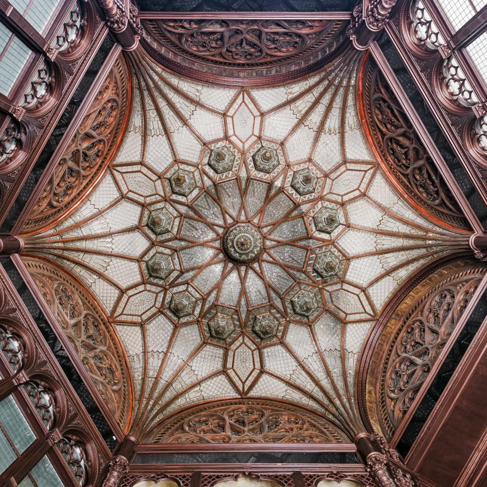The stained glass ceiling.