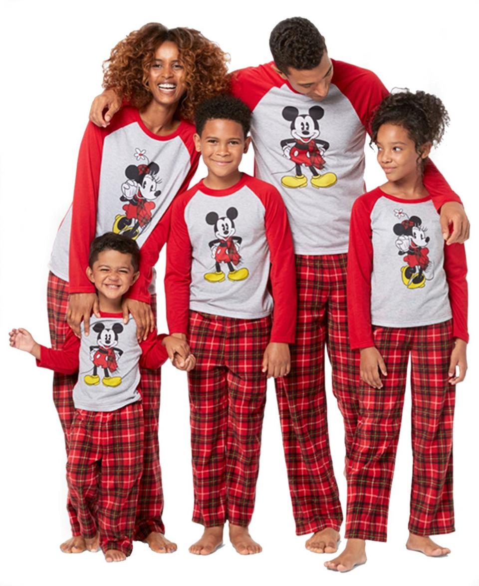 Mickey and Minnie Mouse Christmas Holiday Family Sleepwear Pajamas