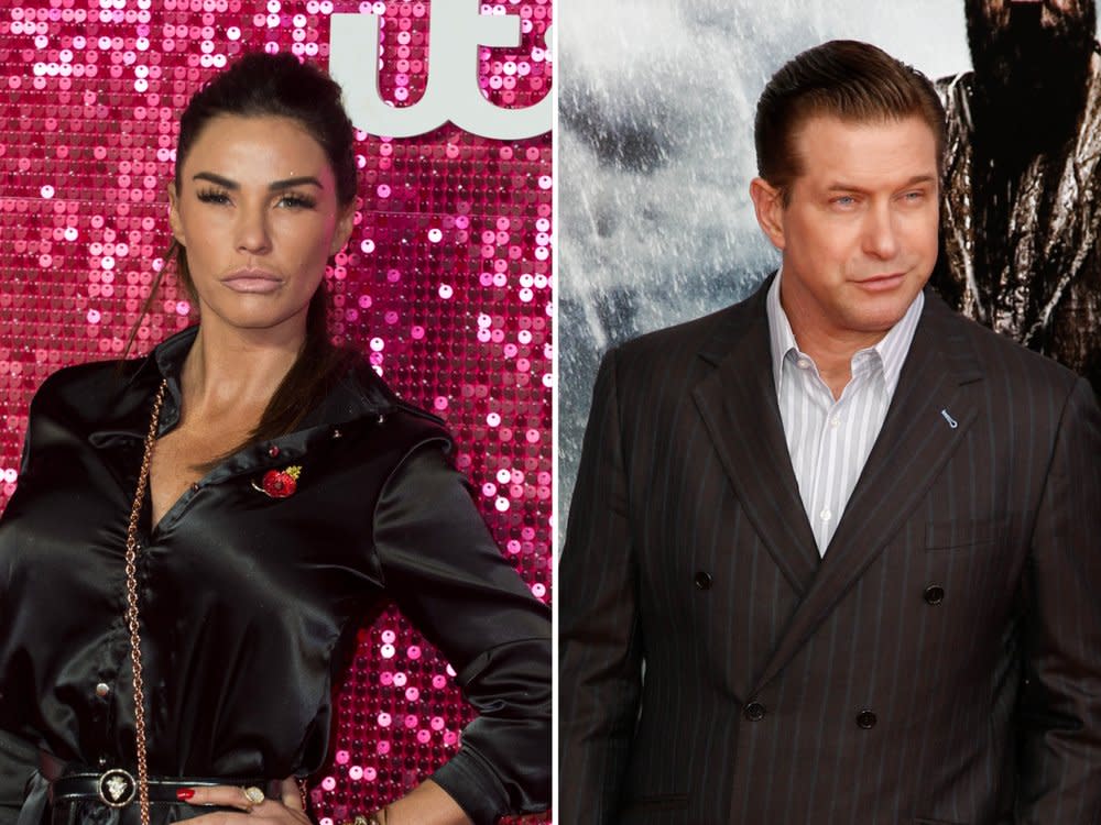 Katie Price war bereits zweimal im Dschungelcamp. Stephen Baldwin wagte mit seinem Bruder das Abenteuer. (Bild: Landmark Media/Gary Mitchell/ImageCollect / Debby Wong/Shutterstock.com)