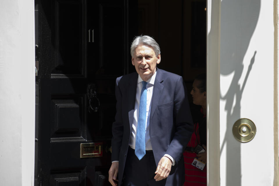 Chancellor of the Exchequer Philip Hammond departs Downing Street for the House of Commons in Central London,UK on July 3, 2019. (Photo by Claire Doherty/Sipa USA)