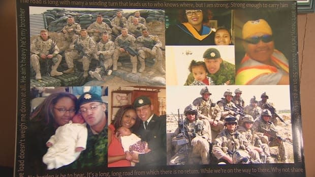 A collage of Lionel Desmond, his wife Shanna, mother Brenda and daughter Aaliyah and his military comrades. 'I think it's critical that we see what's in there. And if we don't see what's in there, I think we can only presume that there's something damaging to the federal government in there,' said Adam Rodgers, the lawyer for Desmond's estate. 