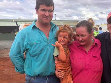 Matilda and her dog were found 24 hours after going missing in Australia after floods blocked their path home: Western Australia Police Force / Facebook