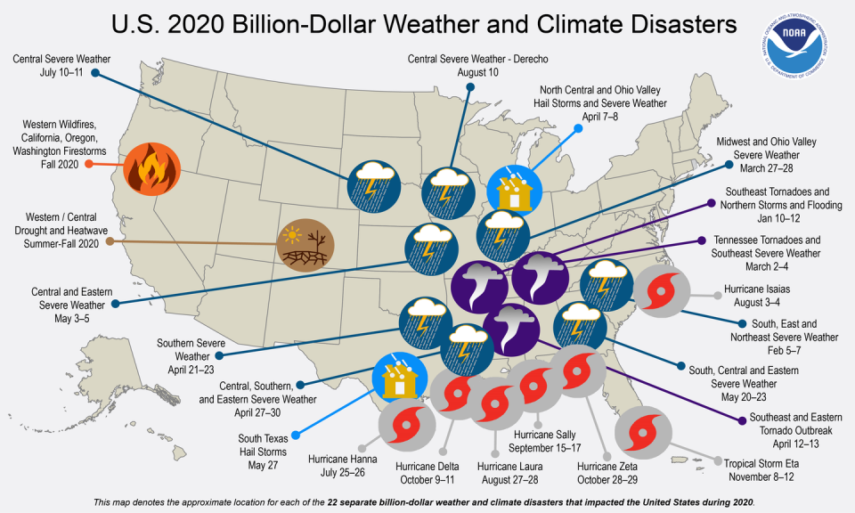 Map of disasters