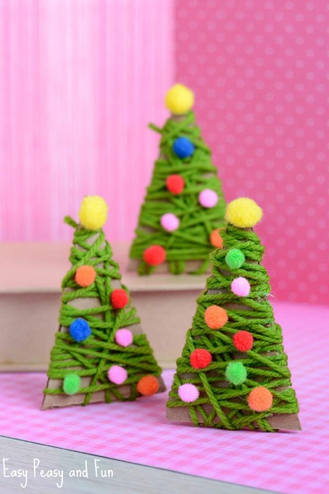 Colorful Pom-Pom Christmas Tree Craft - Easy Peasy and Fun