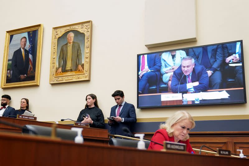 U.S. House Financial Services Committee hearing investigating the collapse of the now-bankrupt crypto exchange FTX, in Washington