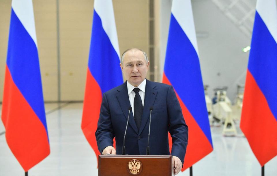 Russian President Vladimir Putin delivered a speech on Tuesday where he said the invasion would continue until all goals were achieved (Sputnik/AFP via Getty Images)