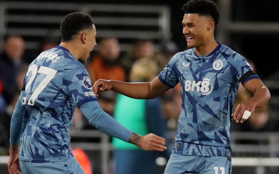 Aston Villa's Ollie Watkins celebrates scoring their second goal