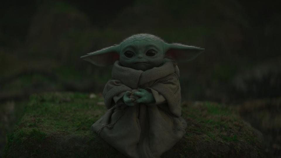 Baby Yoda aka Grogu in "The Jedi" episode from The Mandalorian.