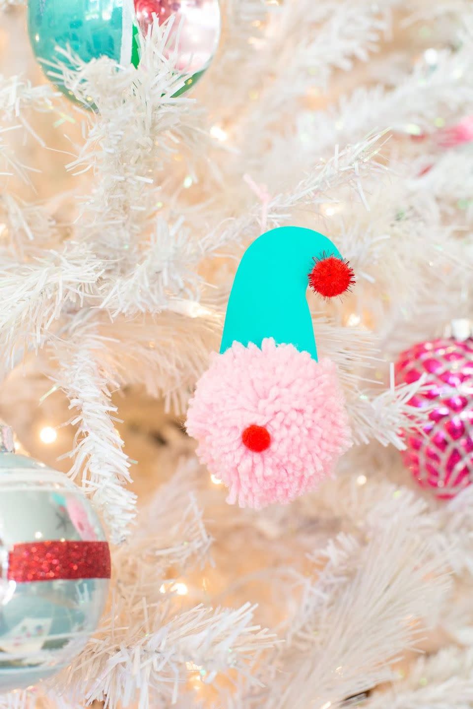 pom pom diy christmas ornaments