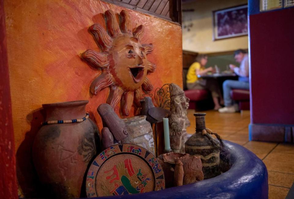 Caballo Blanco Restaurante is rich with rustic decor, Friday, Oct. 11, 2019. The Mexican restaurant has been at Franklin Boulevard and Fruitridge road for the past 58 years.