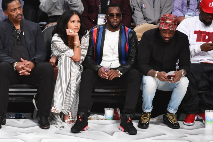 LOS ANGELES, CA - FEBRUARY 18: Sean Combs and dancer Cassie attend The 67th NBA All-Star Game: Team LeBron Vs. Team Stephen at Staples Center on February 18, 2018 in Los Angeles, California. (Photo by Allen Berezovsky/Getty Images)