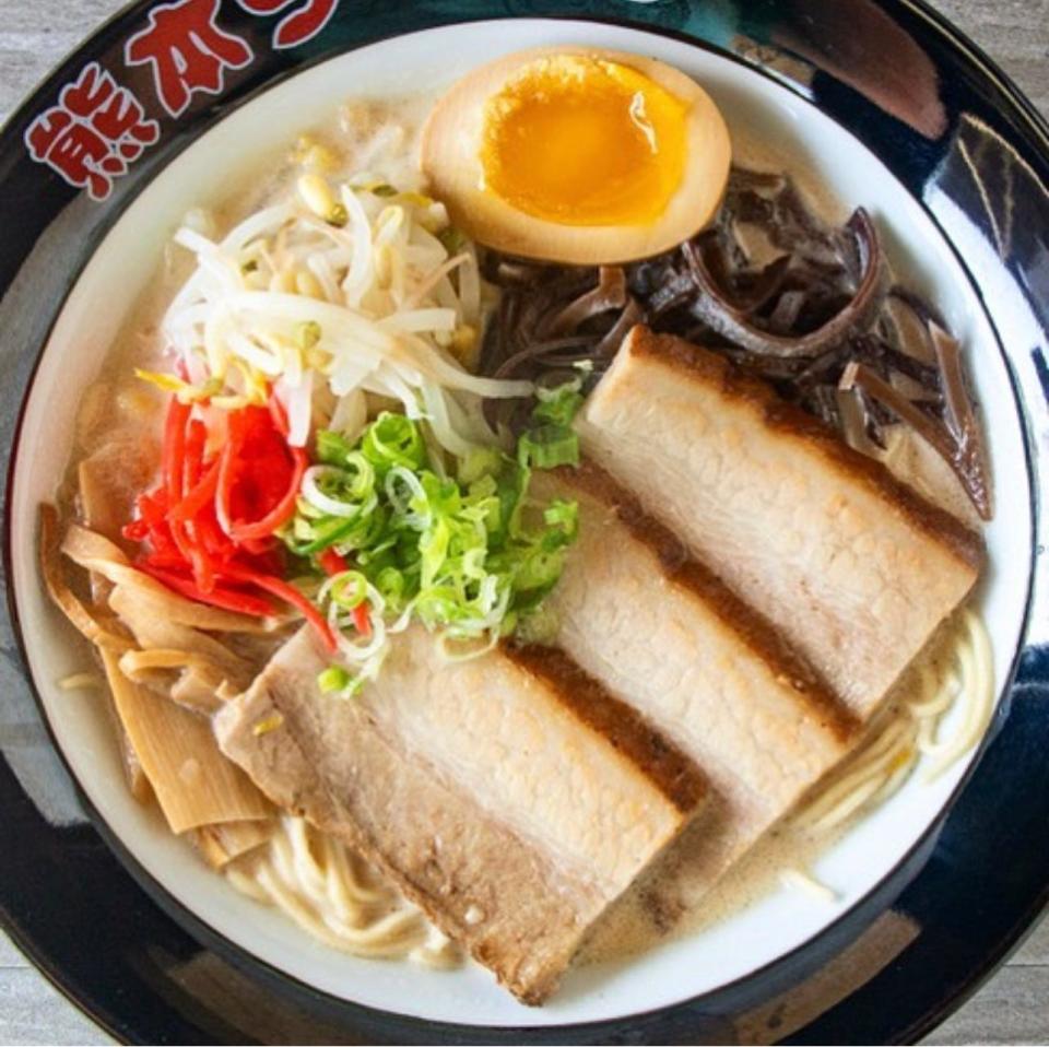 A bowl of ramen served at Ramen Kumamoto