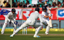 England's Joe Root plays a shot. India v England - Second Test cricket match - Dr. Y.S. Rajasekhara Reddy ACA-VDCA Cricket Stadium, Visakhapatnam, India - 18/11/16. REUTERS/Danish Siddiqui