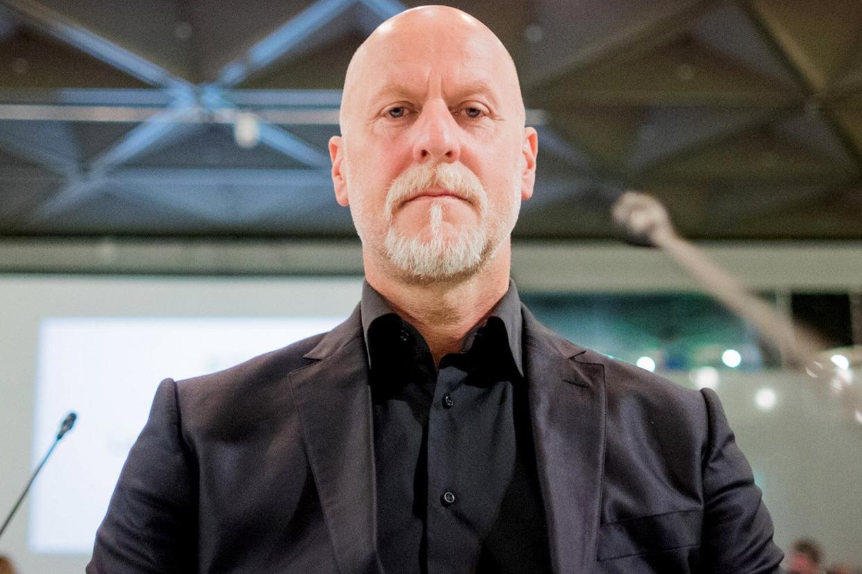 22 May 2018, Germany, Duesseldorf: Rainer Schaller, owner at the time of the Loveparade event organizer Lopavent, sitting in the courtroom of the branch of the Duisburg district court. The Loveparade trial is being continued here. 21 young people lost their lives in a stampede at the techno-parade on 24 July 2010 in Duisburg. Photo: Rolf Vennenbernd/dpa (Photo by Rolf Vennenbernd/picture alliance via Getty Images)