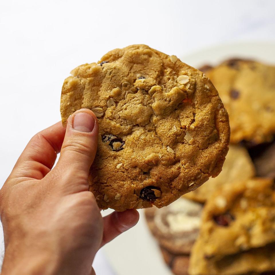 <p>A fantastic cookie dough that you can adapt to make your favourite flavour cookies – with crisp outsides and chewy middles.</p><p><strong>Recipe: <a href="https://www.goodhousekeeping.com/uk/food/recipes/a32797562/any-way-you-want-cookies/" rel="nofollow noopener" target="_blank" data-ylk="slk:Any Way You Want Cookies;elm:context_link;itc:0;sec:content-canvas" class="link ">Any Way You Want Cookies</a></strong></p>