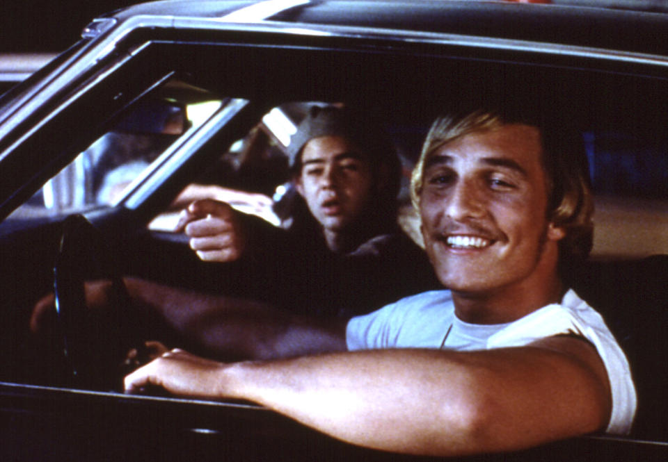 Matthew McConaughey with Rory Cochrane in “Dazed and Confused” - Credit: Everett