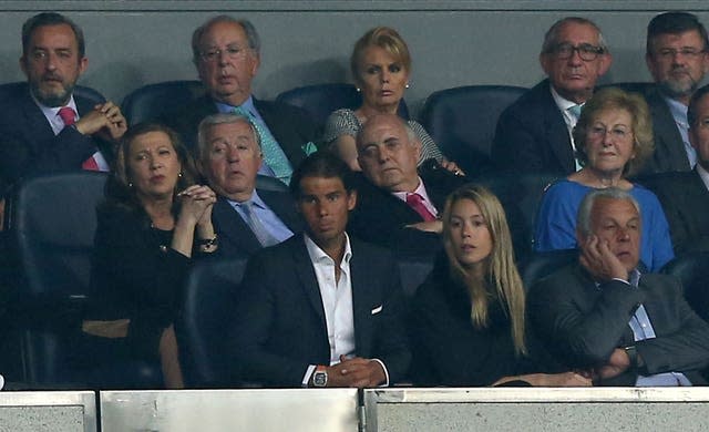 Rafael Nadal watching the Champions League semi-final between Real Madrid and Manchester City