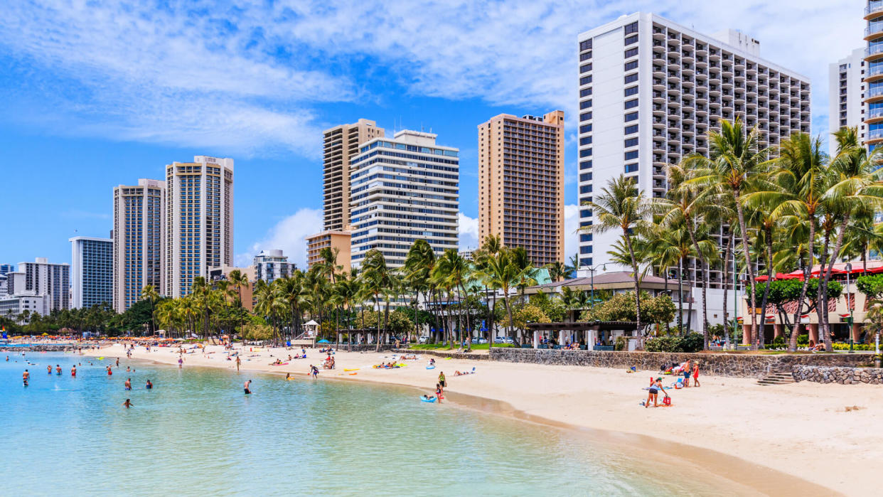 Honolulu, Hawaii. Waikiki Beach in Honolulu