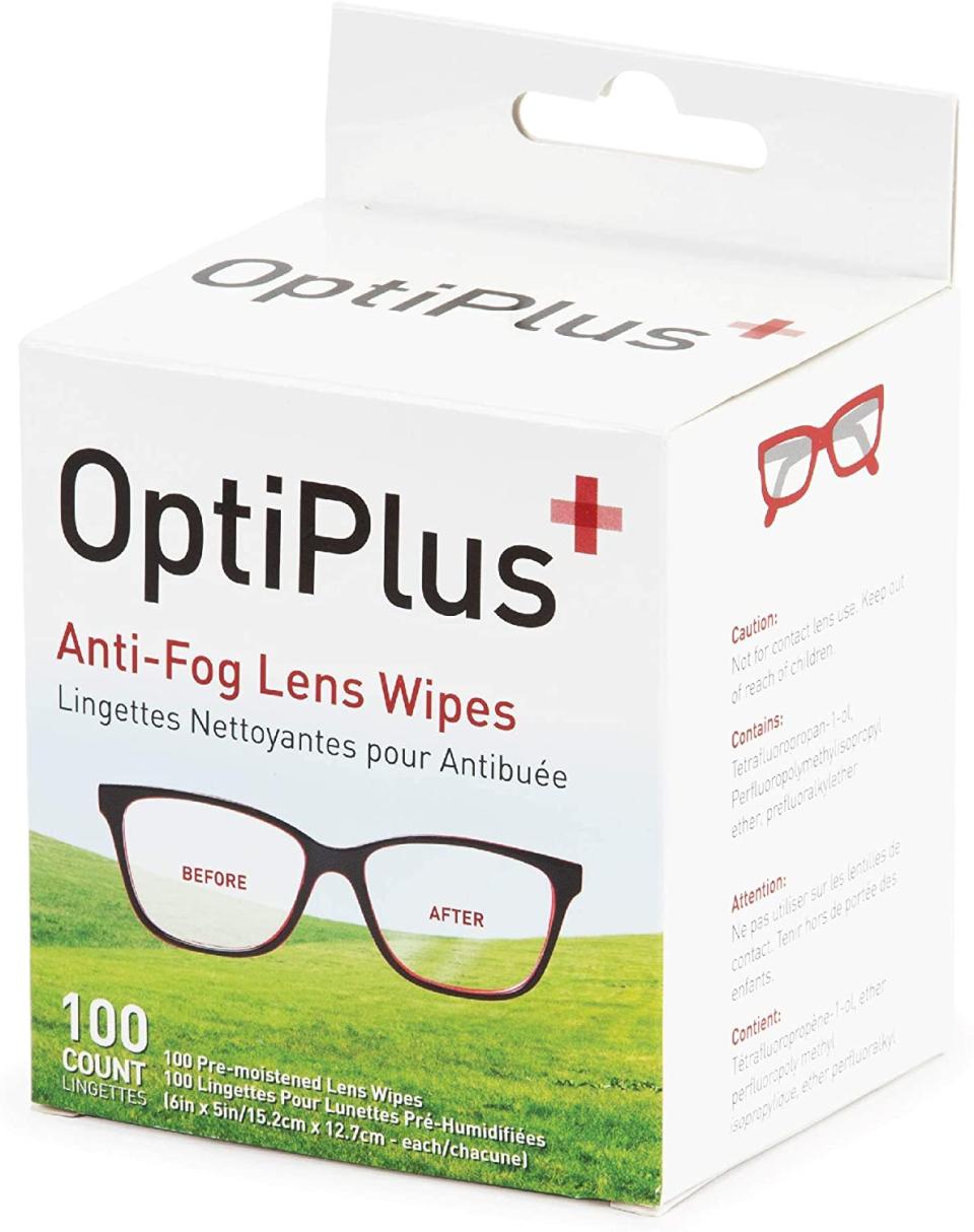 optiplus anti fog lens wipes