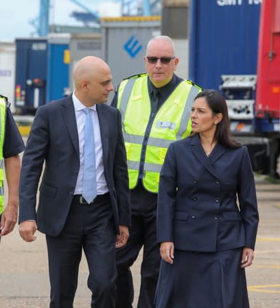 Chancellor of the Exchequer Sajid Javid and Home Secretary Priti Patel visits Tilbury Docks