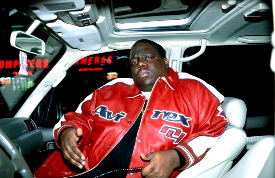 Notorious B.I.G. as photographed by Ernie Paniccioli.