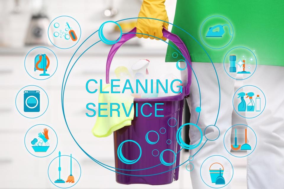 A diagram of types of cleaning services.