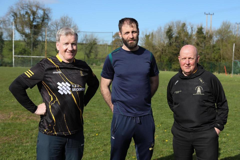 St Aidan's football coaches Dom Corrigan, Richie O'Callaghan and Pat McTeggart <i>(Image: Tim Flaherty)</i>