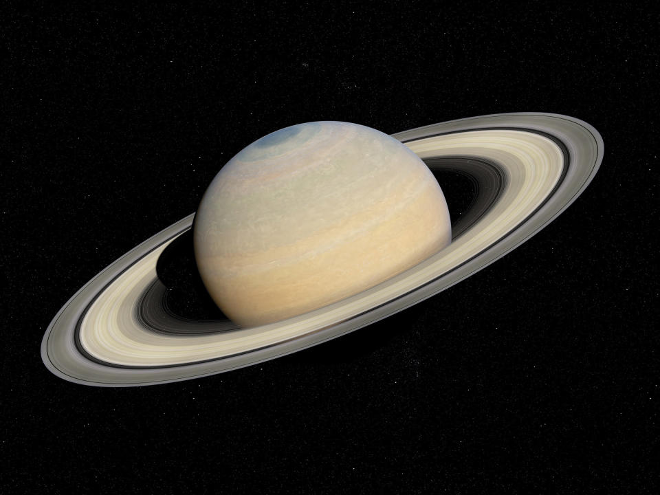 saturn and the rings around it