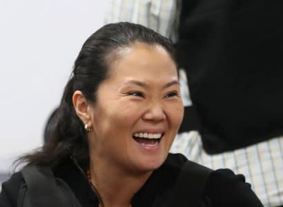 Keiko Fujimori, daughter of former president Alberto Fujimori and leader of the opposition in Peru, is seen in court after her detention as part of an investigation into money laundering, in Lima, Peru October 17, 2018. REUTERS/Mariana Bazo