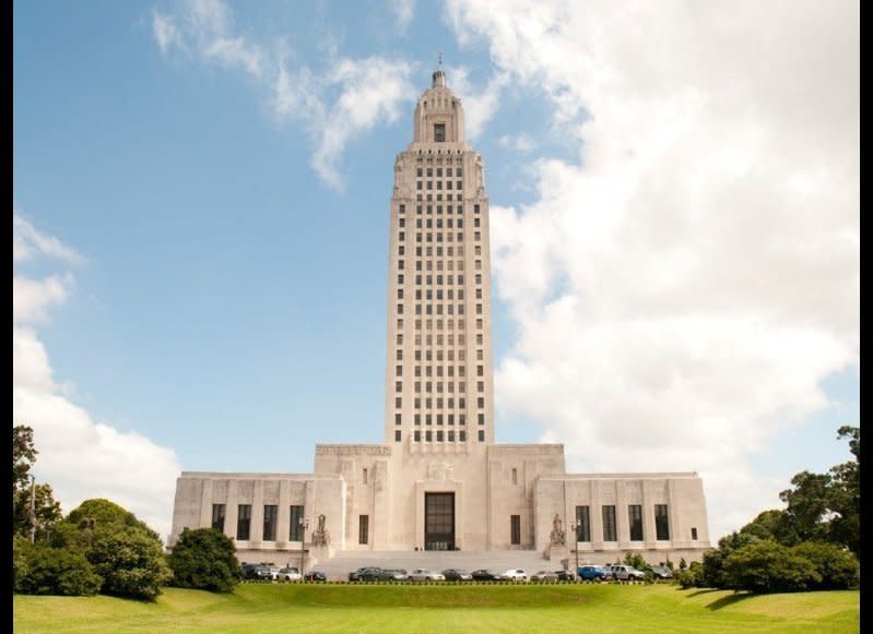 <strong>LOUISIANA STATE CAPITOL</strong>  Baton Rouge, Louisiana    <strong>Year completed: </strong>1932  <strong>Architectural style:</strong> Art Deco  <strong>FYI: </strong>You approach the capitol via a grand, 48-step staircase—one stair for every state in the union (with an amendment for Alaska and Hawaii). But don’t let that be the highest you get on your visit. The Louisiana State Capitol has an observation deck on its 27th floor, 350 feet above ground. (It is the tallest state capitol building, after all.)  <strong>Visit:</strong> The building is open from 9 a.m. 4 p.m. daily, except for major holidays.