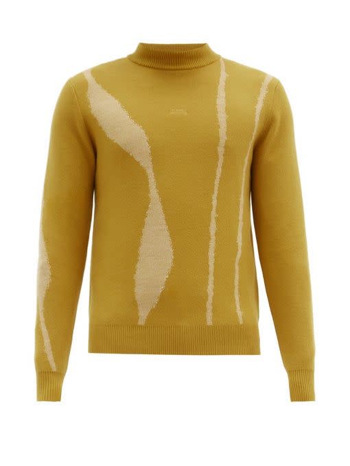 Terrain-Jacquard Wool Sweater