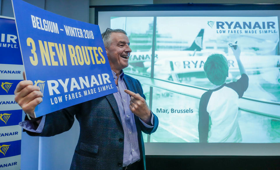 Ryanair CEO Michael O’Leary has warned that UK flights could be grounded after Brexit without a new open skies deal in place (REUTERS/Yves Herman)